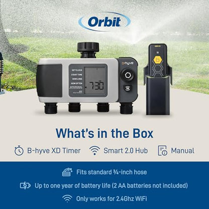Orbit B-hyve XD 4-Port Smart Hose Watering Timer with Wi-Fi Hub - 24639 - size: 4-Port, style: Smart