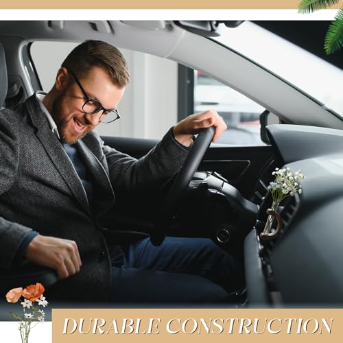 4 Pcs Mini Car Vase Vent Clip Propagation Vase, Walnut Wooden Color - color: Walnut Wooden Color
