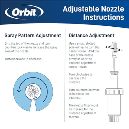 Orbit 80303 2" Professional Series Adjustable Pressure-Regulating Spray Sprinkler Body with 8' Adjustable Pattern Nozzle - style: 8' Adjustable
