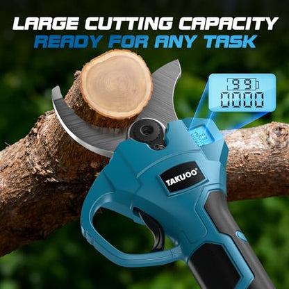 Takuoo Cordless Electric Pruning Shears with Pole, 2.4" Cutting Diameter - size: 2.4" Cutting Diameter
