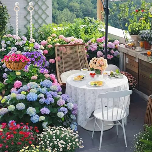 6 Pack Adjustable Macrame Plant Hanger Extenders Connectable Rope Hanging Plant Extender Handmade Woven Hanging Basket Extension with Wooden Ring for Indoor Outdoor Plant Pot Holder (Style 1, 6) - style: Style 1