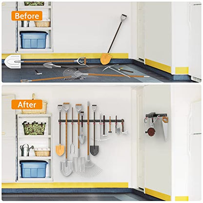 WALMANN All Metal 64 inch Wall Mount Garden Tool Organizer for Garage
