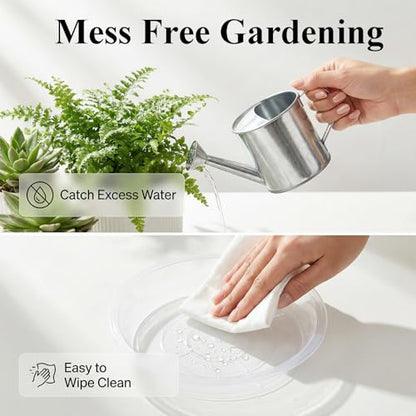 30 Pack Clear Plant Saucer 6 Inches Plastic Drip Trays to Catch Water - size: 6 Inch