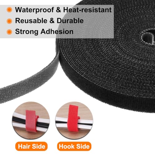 HARFINGTON Garden Plant Tape 16.4ft 19/32" Reusable Ties Strap Black - color: Black, size: 16.4ft x 19/32"