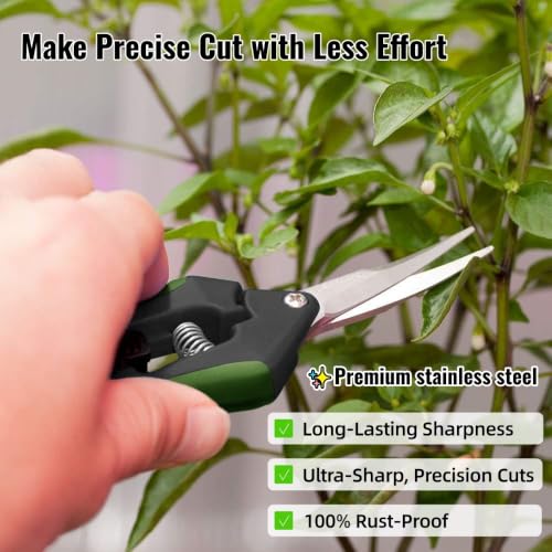 LDK 2 Pack Curved Blades Gardening Hand Pruner Pruning Snip - color: Green