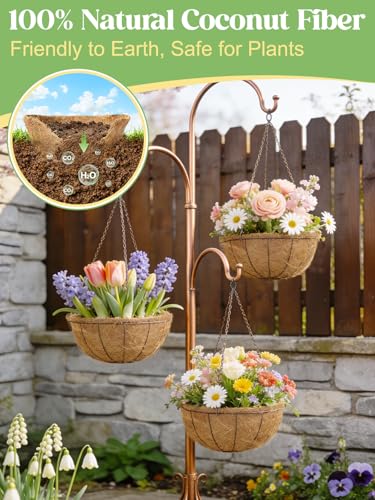 ANPHSIN 4Pcs 16inch Coconut Liners for Hanging Baskets Planters - size: 16in