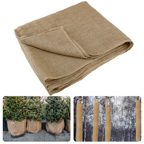 ANPHSIN 30ftx40in Natural Burlap Plant Covers Freeze Protection - size: 30ft