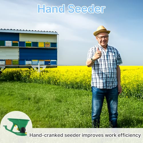Grass Seed Spreader, Fertilizer Spreader, Handheld Power Spreader, 1.5L Hand Held Seed Spreader, Portable Fertilizer Spreader for Garden Lawn Small Farms