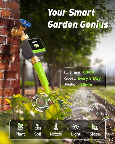 RAINPOINT WiFi Water Hose Timer with Brass Inlet&Outlet, Smart Sprinkler Timer for Watering with Gateway, WiFi Watering System for Garden, Automatic Irrigation System for Lawns and Yard - size: 1-Zone