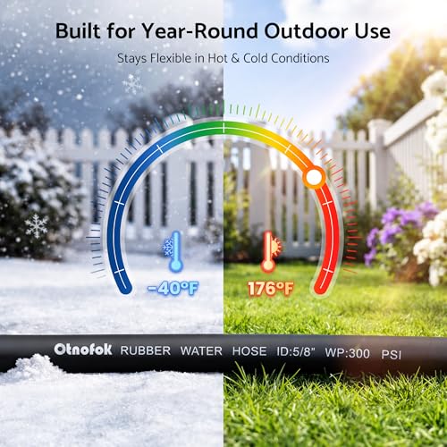 Heavy Duty Garden Hose 75 ft x 5/8", 5-Layer Hybrid Water Hose - color: Black, size: 75ft