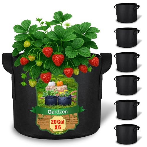 Gardzen 6-Pack 20 Gallon Grow Bags - size: 20 Gallons