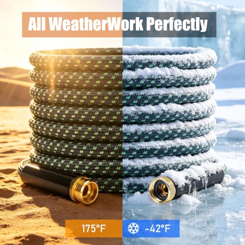 Garden Hose 25FT Lightweight Kink-Free Thick Grip Outdoor (Green) - color: Green