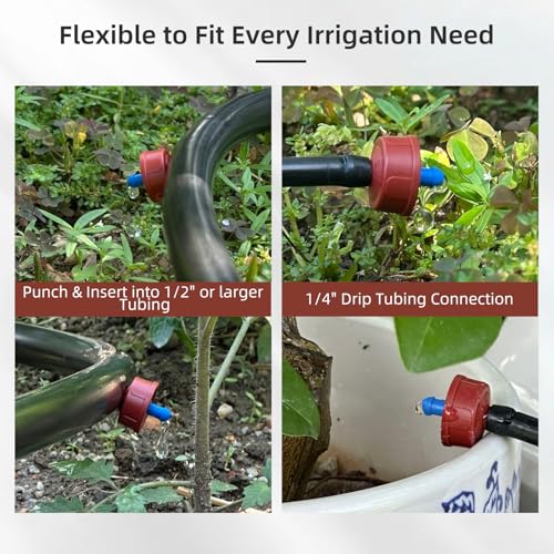 30PCS 0.5 GPH Pressure Compensating Drip Irrigation Spot Watering Drippers/Emitters, Self-Cleaning Constant Flow Drip Irrigation Emitters Heads Irrigation Drippers Parts for Drip Irrigation System - color: 30PCS, size: 0.5 GPH