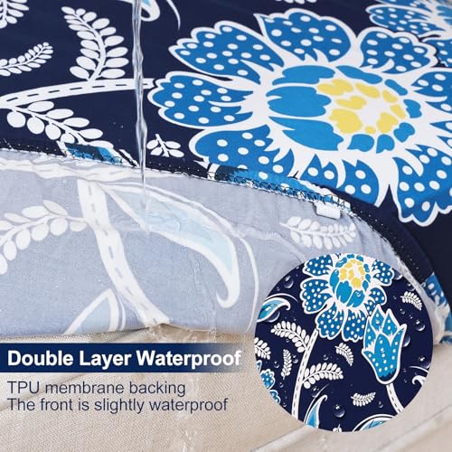 Smiry Waterproof Patio Cushion Covers, Stretch Outdoor Furniture Covers - color: Midnight Blue, size: 8PCS