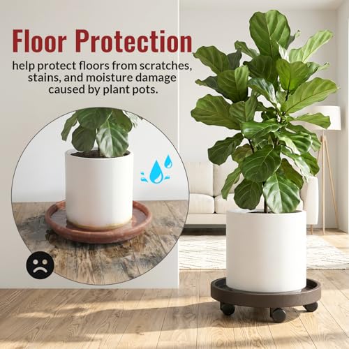 14" Plant Caddy with Wheels - Rolling Plant Caddy - Total Capacity 308 lbs - size: 14"