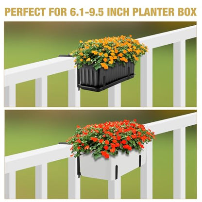 Window Box Bracket,Adjustable Planter Box Brackets,Black,4Pack - color: Black, size: 4 Pieces