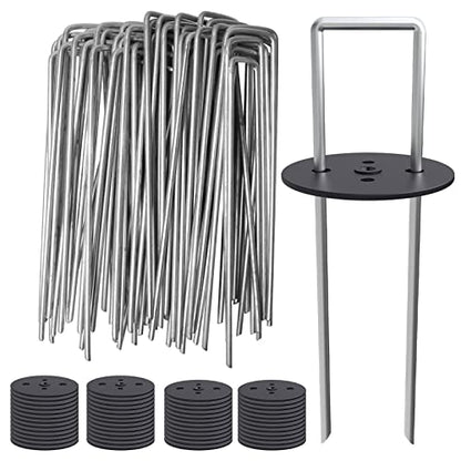 MySit 6 inch Vapor Barrier Stakes 50 Pack with Staples Gasket Caps - size: 50pcs without pick hook