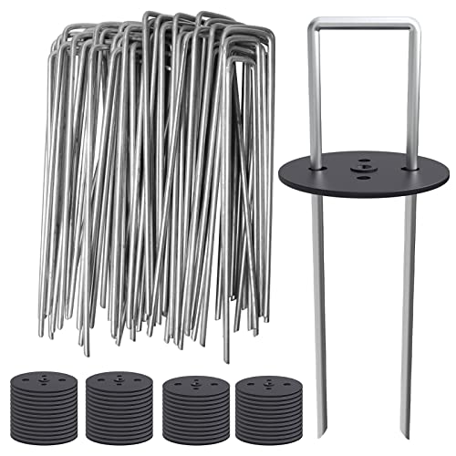 MySit 6 inch Vapor Barrier Stakes 50 Pack with Staples Gasket Caps - size: 50pcs without pick hook