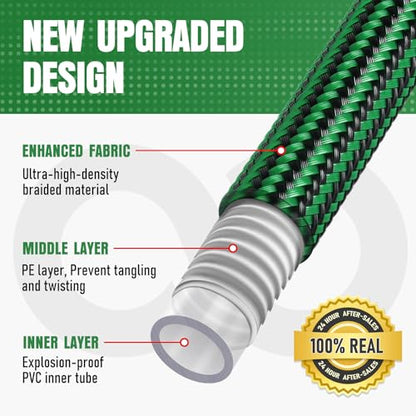 Garden Hose 75 ft, Non-Expanding Lightweight Kink-Free Flexible Water Hose - color: Green, size: 75ft