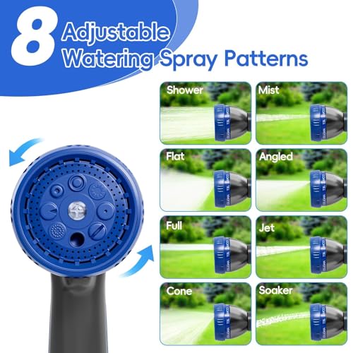 SPECILITE 8 Patterns Garden Hose Nozzle Sprayer with Thumb Control On/Off