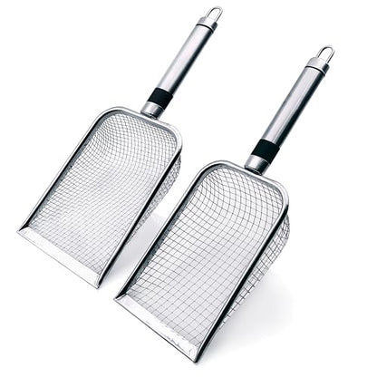 2 Pack Soil Sifter for Gardening, Stainless Steel Handle
