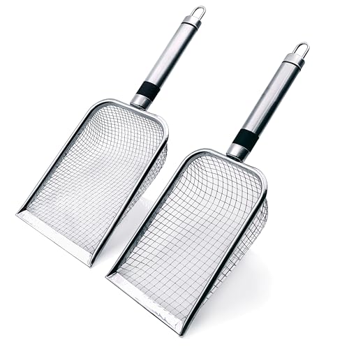 2 Pack Soil Sifter for Gardening, Stainless Steel Handle