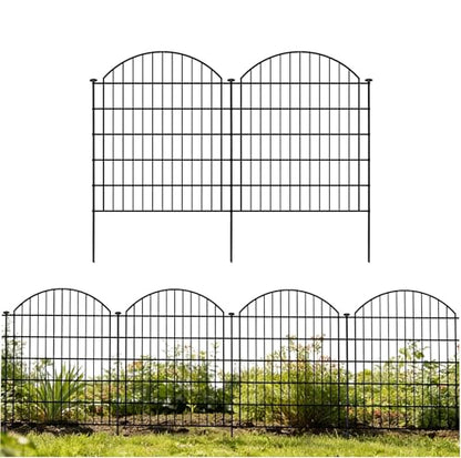 Decorative Garden Fence Panels 32 in(H) x 11.6 ft(L) Above Ground, Dog Fence Outdoor for Yard No-Dig Pet Barrier, Animal Proof Fence Metal Garden Fencing Animal Barrier, 5 Panels - size: 32x28Inch-5Pack without Lock