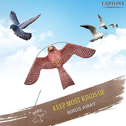 Bird Scarer Kite with 13ft Pole Bird Hawk Flying Kite-Style A - color: style A with 4m pole