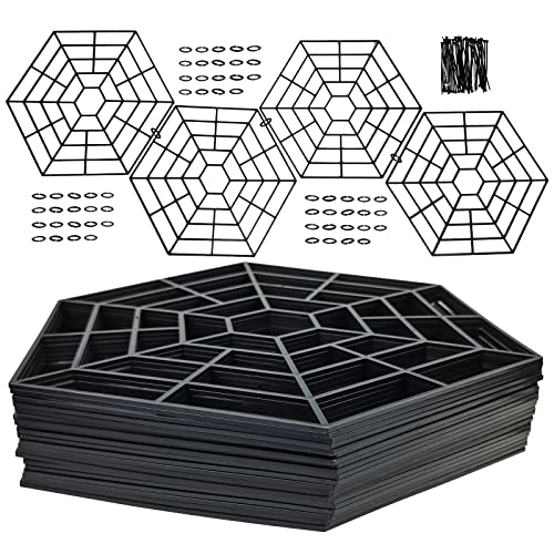 MAITER Pond Netting Floating Guard Protect Fish Koi (20 Pack, 10.6" x 12", Black Hexagon)