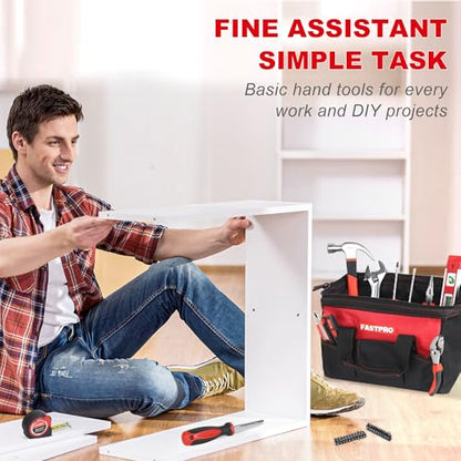 FASTPRO 220-Piece Home Tool Set, Household Repairing Tool Kit, Red - color: Red