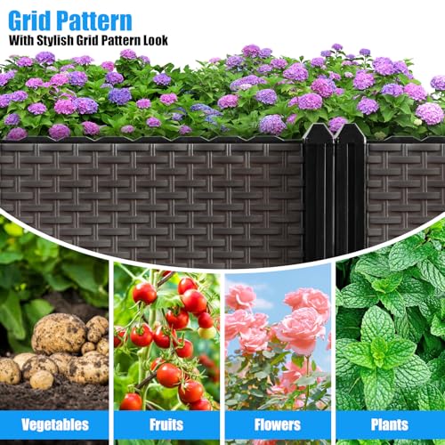 Large Raised Planter Box Outdoor Self Watering 62.9"x15.7"x14.2" , Deep Raised Garden Bed - Elevated Garden Box with Drainage Plug, Rectangular Garden Planter Perfect for Patio Balcony Deck - size: L 63"xW 16"xH 14"