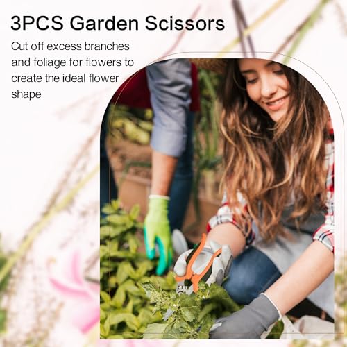 3Pcs Stainless Steel Garden Pruning Shears for Plants (Multicolor） - color: Multi-color