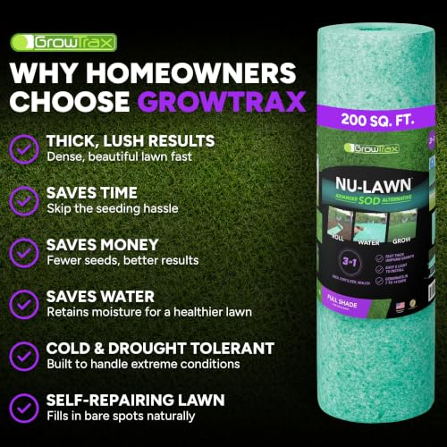 Growtrax Fine Fescue Grass Mat - 200 Sq Ft Jumbo Roll