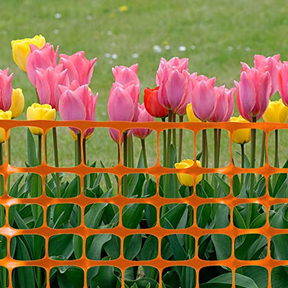 Sunnyglade 4X100 Ft Outdoor Snow Fence Plastic Temporary Fence Orange