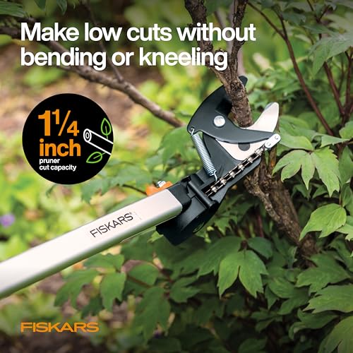 Fiskars 8-12 Ft Extendable 2-in-1 Tree Pruner & Pole Saw with Rotating Head - style: 8-12 ft Rope-Free Saw & Pruner