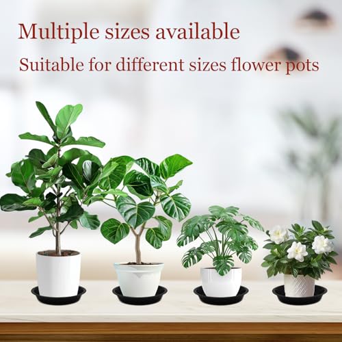 6 Pack 6 Inch Black Plant Saucers Plastic Drip Trays for Pots - color: Black, size: 6 Inch