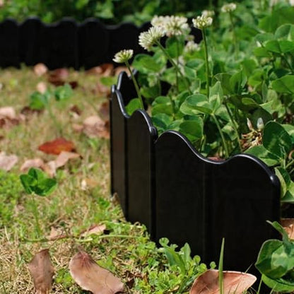 Orgrimmar Garden Edging Kit 40PCS Pound-in Interlocking Black(20”x5.3”) - color: Black 40PCS