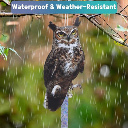 3PCS Flat Fake Owl Garden Owls, Pigeon Scare Devices - color: Dark Brown Owl 3pcs