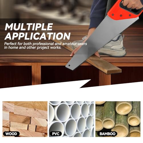 Auto Dynasty 3pcs Handsaw Set, Bow Saw Back Saw Hand Cuts for Sawing, Trimming, Gardening, Cutting Wood, Drywall, Plastic Pipes, Sharp Blade - style: 3pcs Hand Saw