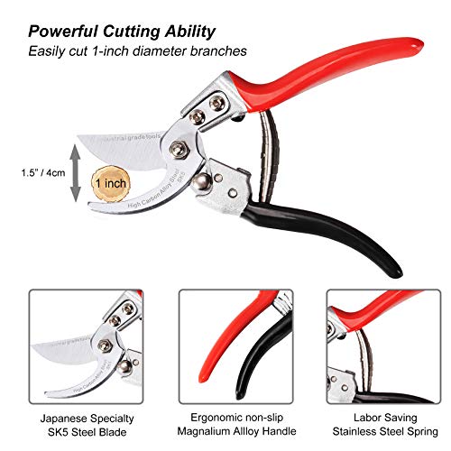 TONMA 8.2" Garden Shears, Made in Japan, Pruning Shears for Gardening, TP-2 - size: 8.2 inches