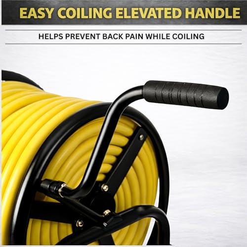 Garden Hose Reel Cart, Heavy Duty Hose Reel with Wheels, Outdoor Water Hose Reel for Backyard, Garden, or Lawn, Metal Hose Carts (400ft Hose Carriage) - size: 400ft Carriage Hose Capacity