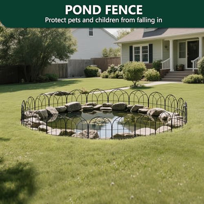 Decorative Garden Fence, 10.5 ft No Dig Flower Bed Border, 10 Pack - size: 10 Arched Panels-10.5ft(L)x16.54in(H)