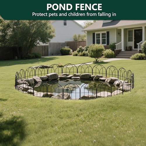 Decorative Garden Fence, 6.3 ft No Dig Flower Bed Border, 6 Pack - size: 6 Arched Panels-6.3ft(L)x16.54in(H)
