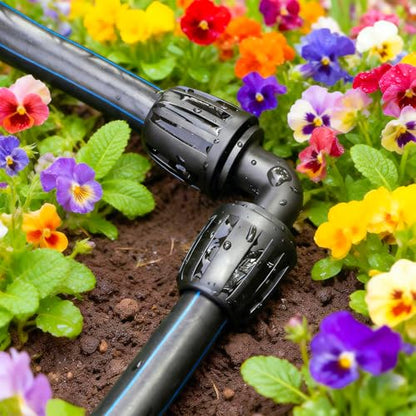 1/2 Inch Drip Irrigation Elbow Fittings, 13 Pack Anti-Drop Lock Nut Barbed Elbow Connectors for 1/2 Inch Drip Tubing (1/2" ID x 0.65" OD) Reusable Irrigation Parts for Garden Drip System - size: 1/2" Lock Nut Elbow