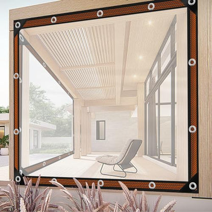 4x6FT Heavy Duty Clear Waterproof Tarp,Outdoor Garden Rainproof Covering - size: 4 x 6 FT