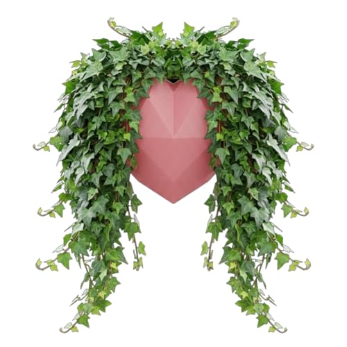 Heart-Shaped Self-Watering Wall Planter, Pink - color: Pink