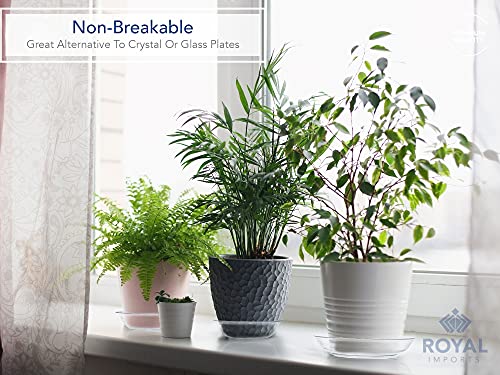 Royal Imports 10" Clear Plastic Saucer Plant Drip Tray 6 Pack - size: 11"