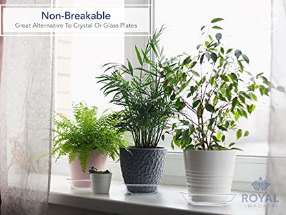 Royal Imports Clear Plant Saucer, Floral Plastic Plates Plant Tray 8" 6pk - size: 8"
