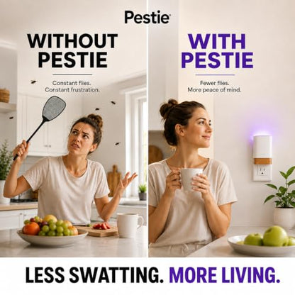 Pestie Fruit Fly Traps, Indoor Gnat Trap Plug-in (1 Device, 2 Cartridges) - size: 1 Device + 2 Cartridges