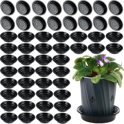 50 Packs 6 Inches Small Plant Saucers for Indoor Outdoor Use Heavy Duty Plastic Plant Plate Dish for Planter Bulk Round Flower Pot Drip Trays to Catch Water 4 to 20 Inch, Black - color: Black/ 50 packs, size: 6 inches